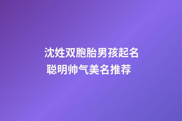 沈姓双胞胎男孩起名 聪明帅气美名推荐